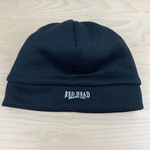 Red Head Brand Co. Winter Beanie Hat Black White Embroidered Logo Size XL
